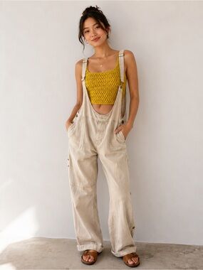 Aritzia Yellow Cropped Knit Tank Top